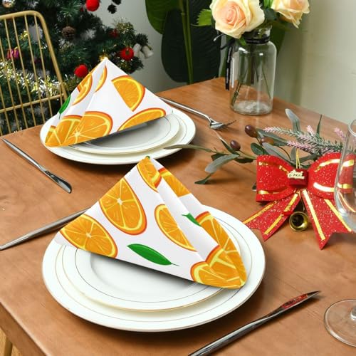 Servilletas de Tela Naranja YETTASBIN Set de 6 50.5x50.5 cm miniatura 3