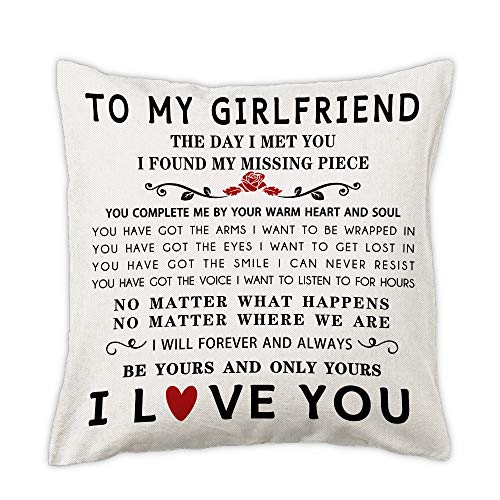 pinata Gift Idea for Girlfriend Pillow Cover 18x18'' Anniversary, Birthday, Romantic Girlfriend Gifts Decorative Pillowcase, Cute Adult I Love You Gift for Her from Girlfriend, Boyfriend, Lesbians