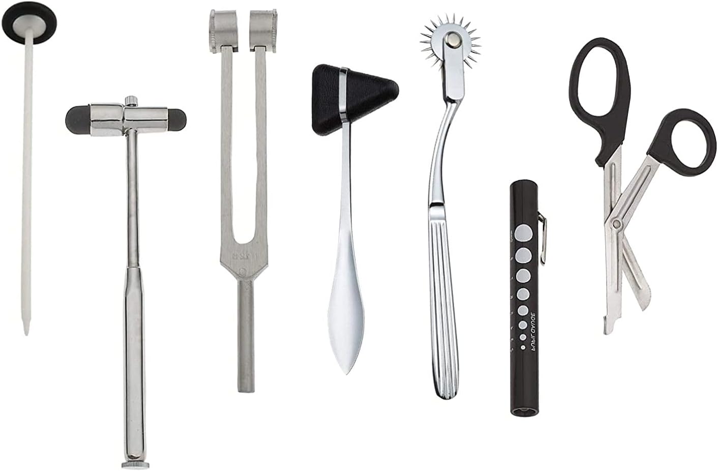 7 pcs Neurological Percussion Set, Reflex Taylor Buck Hammer Pinwheel Diagnostic Kit for Nurses, EMS, Medical Students, Clinical