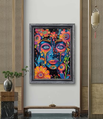 Image of Leczany Cross Stitch Stamped Kits for Adults Beginners Patterns Craft Kit Needlepoint Full Range of DIY Embroidery Kits Starter 11CT 3 Strands | Faces 15.8x22.1 inches