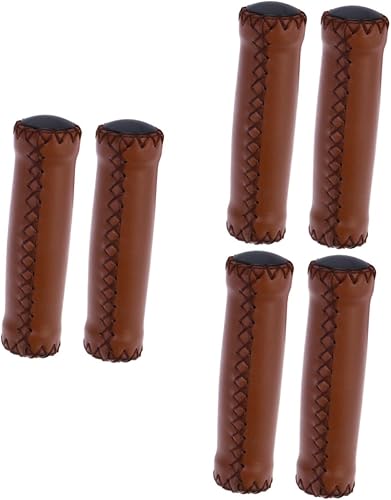 INOOMP 3 pares de empuñaduras de bicicleta de montaña, agarre de goma, accesorios de bicicleta, accesorios de bicicleta, empuñaduras de cuero PU,