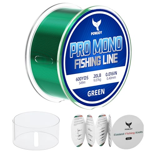 Image of Monofilament Fishing Line with Knot Guide Card, Tangle-Free Snap Ring for No More Mess, Low Memory Smooth Casting Nylon Mono String, 15 /20 /30 /50 /80LB, 220-1050 Yards
