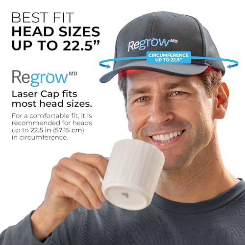 Image of Hairmax RegrowMD FDA Cleared Laser Hair Growth Cap, Medical Grade Lasers, Red Light Therapy for Hair Growth & Alopecia Areata Treatment, 30 Min Sessions, For Men & Women