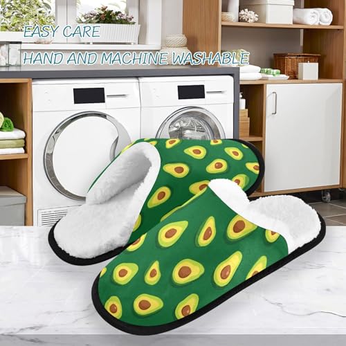 Avocado Cartoon Green Slippers For Women Men Soft Memory Foam Non-Slip Fruit Winter Indoor House Shoes Travel Slipper3