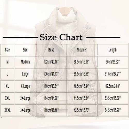 Womens Puffer Vest Oversized Lightweight Winter Sleeveless Zip Up Padded Stand Collar Jacket Coat Warm Winter Outwear3