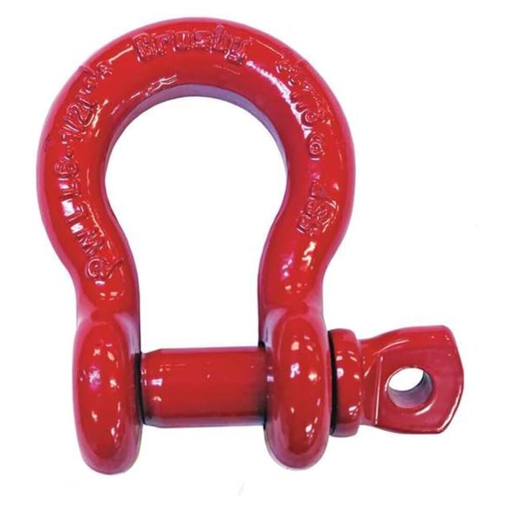 Crosby 1018384 Carbon Steel S-209 Screw Pin Anchor Shackle, Self-Colored, 1/2 Ton Working Load Limit, 1/4" Size