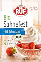 RUF Bio Sahnefest, Sahnestand in Bio Qualität, für Kuchen, Torten, Waffeln, Windbeutel, Sahnesteif, glutenfrei & vegan, 4 x 8g