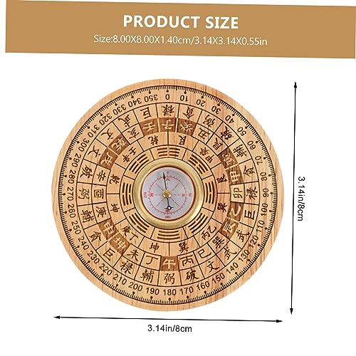 Brújula Feng Shui multifuncional tradicional de madera miniatura 2