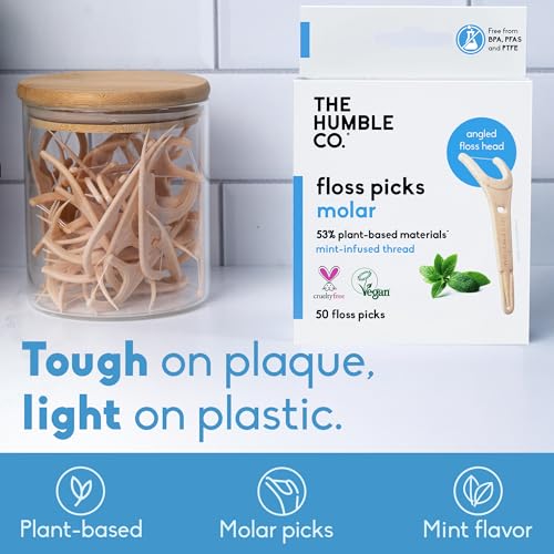 image for The Humble Co. The Humble Co Molar Floss Picks for Teeth, 200 Count (M