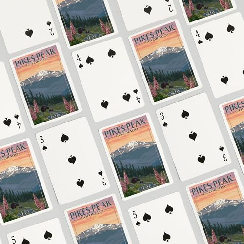 Lantern Press Pikes Peak Colorado naipes poker 52 cartas miniatura 4