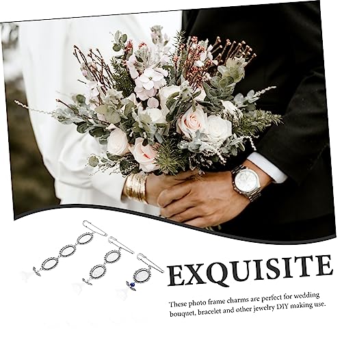 ABOOFAN 15 Peças Pingente Algo Azul Para Noiva Moldura Oval Dupla Renda Buquê De Casamento Moldura D