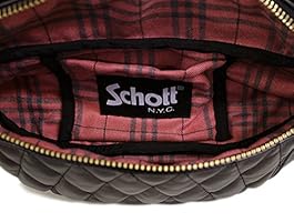 レザー ボディバッグ 黒 ゴールドファスナー Amazon | (ショット) Schott PADDED LEATHER BODYBAG (レザー
