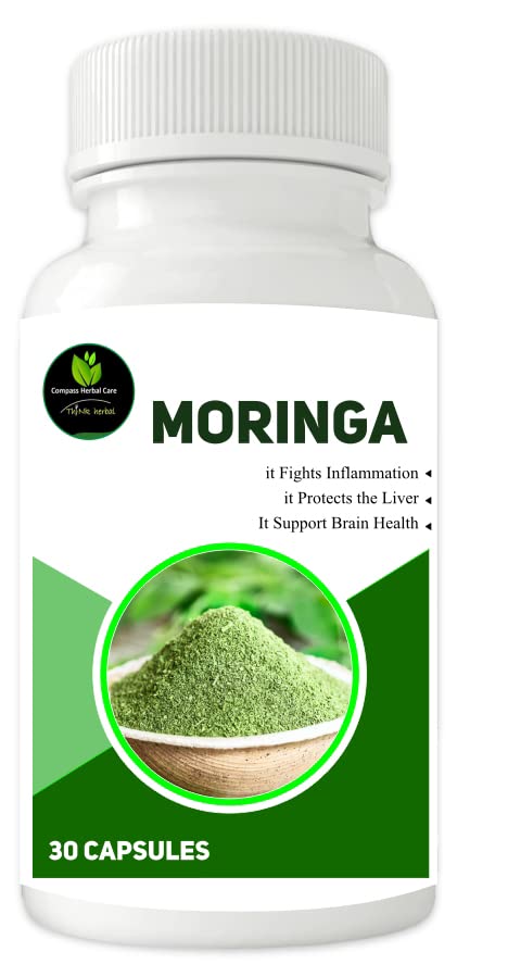 Moringa . Ayurvedic Medicine , Natural Multi Vitamin Minerals ,60 Capsule , Pack of 1 , No Side Effect