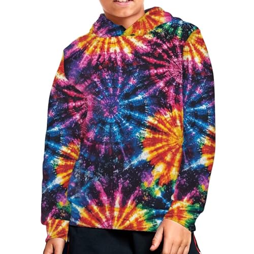 FOR U DESIGNS Boys Hooded Pullover Long Sleeve Athletic Top for Gym Running Hiking Fall Winter Sweatshirts Size 6-14 Years