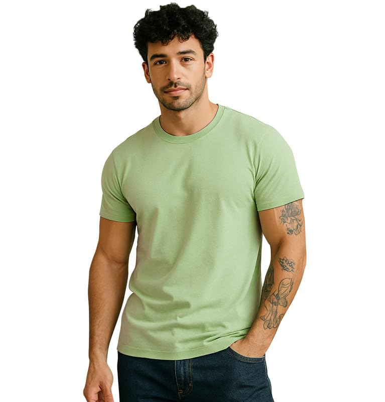 Image of Sleepynuts Men's Regular Fit Round Neck Half Sleeves Solid Casual Wear T-Shirt
