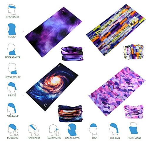 Demil Multifunctional Sports Stretchable Seamless Casual Headband Sweatband Magic Camo Scarf Balaclava Headwear Head Wrap (12Pcs-Bs) #TOP4