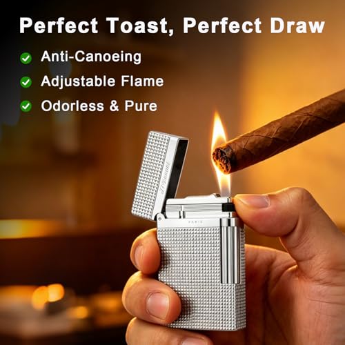 Encendedor clásico Ligne 2 de latón con llama suave ajustable miniatura 5