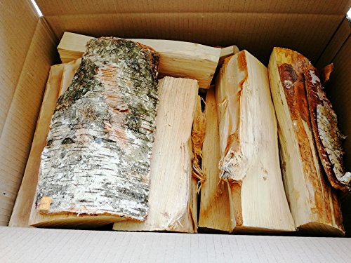 45 Litre Box of Kiln Dried Silver Birch -25cm Length, Best Firewood Logs, Easy to Light and Burn - Perfect for Pizza Ovens, Camp Fires, Stoves, 18% Moisture Content - Image 1