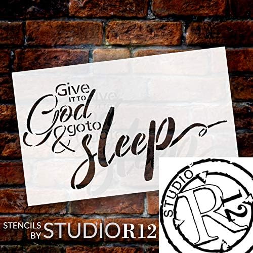 Miniatura 2 de StudioR12 - Plantilla de Mylar reutilizable para pintar letreros de madera, palets, almohadas, decoración de fe para el hogar, tamaño seleccionado