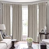 ChadMade Set of 2 Back Tab/Rod Pocket 2 in 1 Heading Velvet Curtain Panel Drapery in Gray Beige 50' W x 120' L Each, Birkin Collection