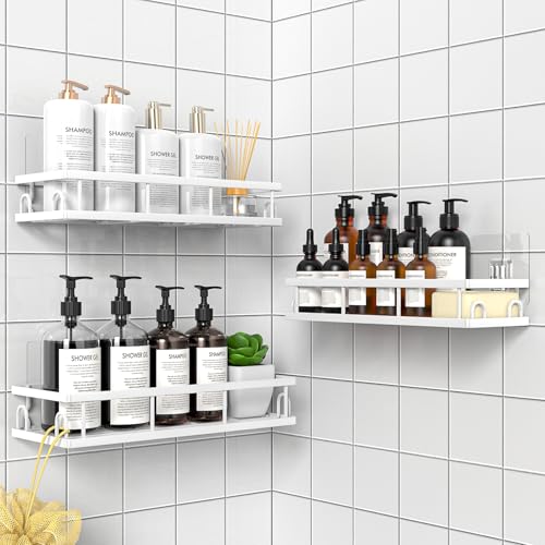 UUlioyer Estanteria Baño, Resistente al Agua y al Oxido, Estanteria Ducha sin Taladro, Organizador Baño para Champú y Gel de Baño (Blanco- 3 Piezas) UUlioyer Estanteria Baño, Resistente al Agua y al Oxido, Estanteria Ducha sin Taladro, Organizador Baño para Champú y Gel de Baño (Blanco- 3 Piezas)