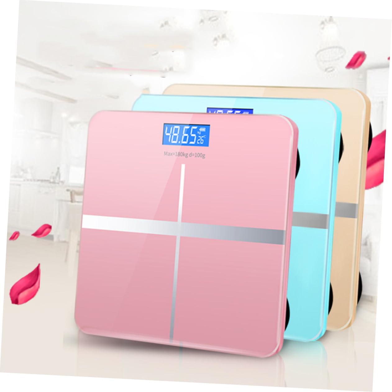 Bilancia Elettronica Digitale e Spegnimento Automatico Ricaricabile USB e Controllo Peso Corpo Vetro Temperato, Display Grande per Uso Domestico