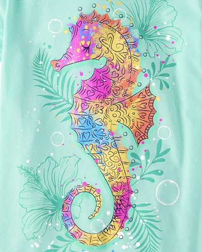 Image of The Children's Place Girls' Trends,Icons Short Sleeve Graphic T-Shirts,4 Pack