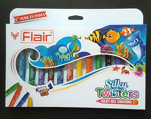 MSGH Flair Silky Twisters Gel Crayons Pack of 1 Pcs + 1 Pcs Keychain Free with This Pack