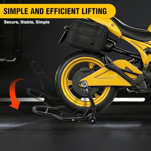 Image of Nilight Universal 850lbs Motorcycle Rear Wheel Lift Stand | with U + L Fork for Suzuki Yamaha Honda Kawasaki, Black