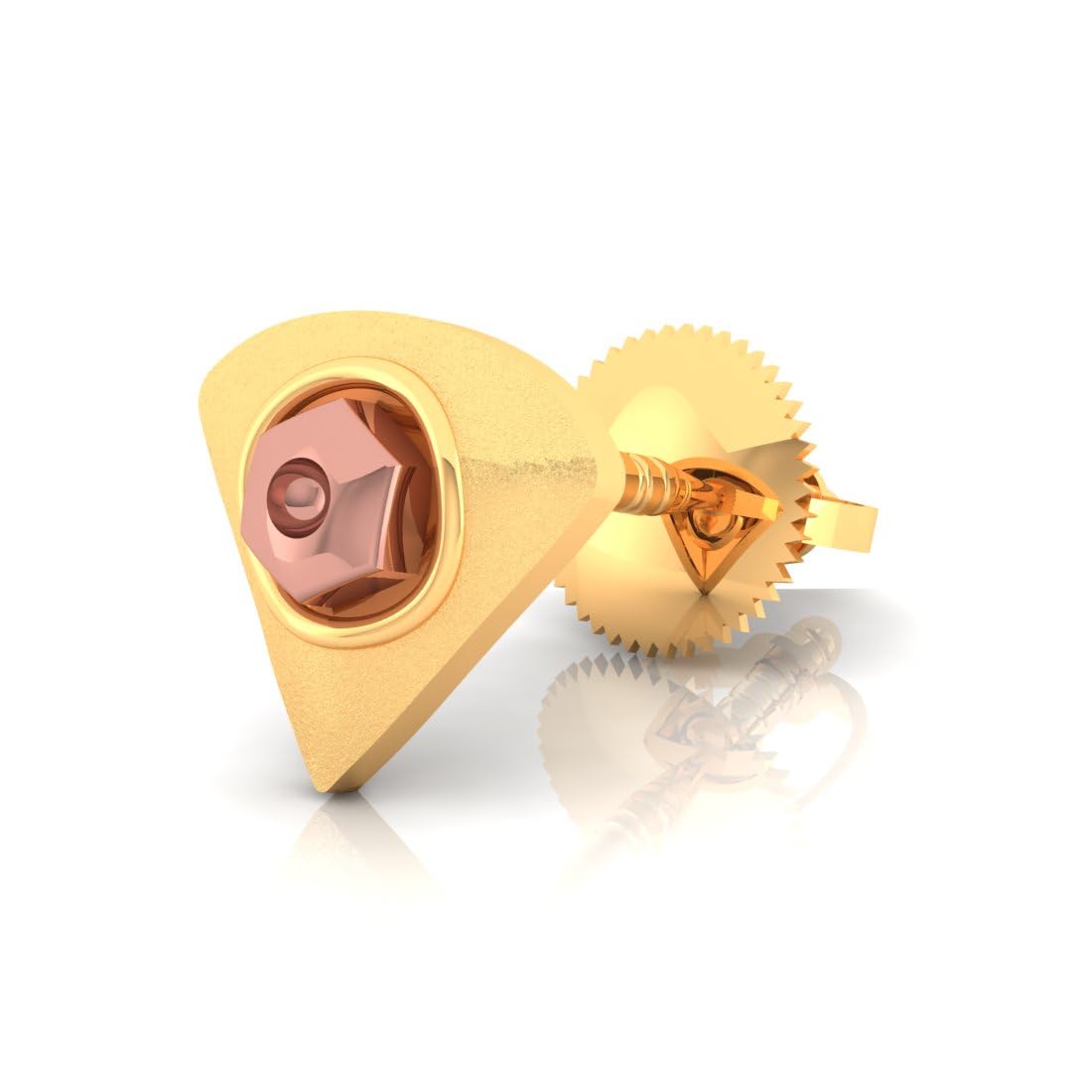 p.c. chandra jewellers 22KT (916) Yellow Gold Unique Hexagonal Stud Earring For Men - 0.44 Grams (Single Piece)-picture-11