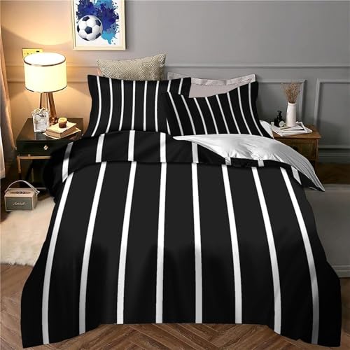 Housse de couette 135x200cm microfibre 3D à lignes verticales - 6