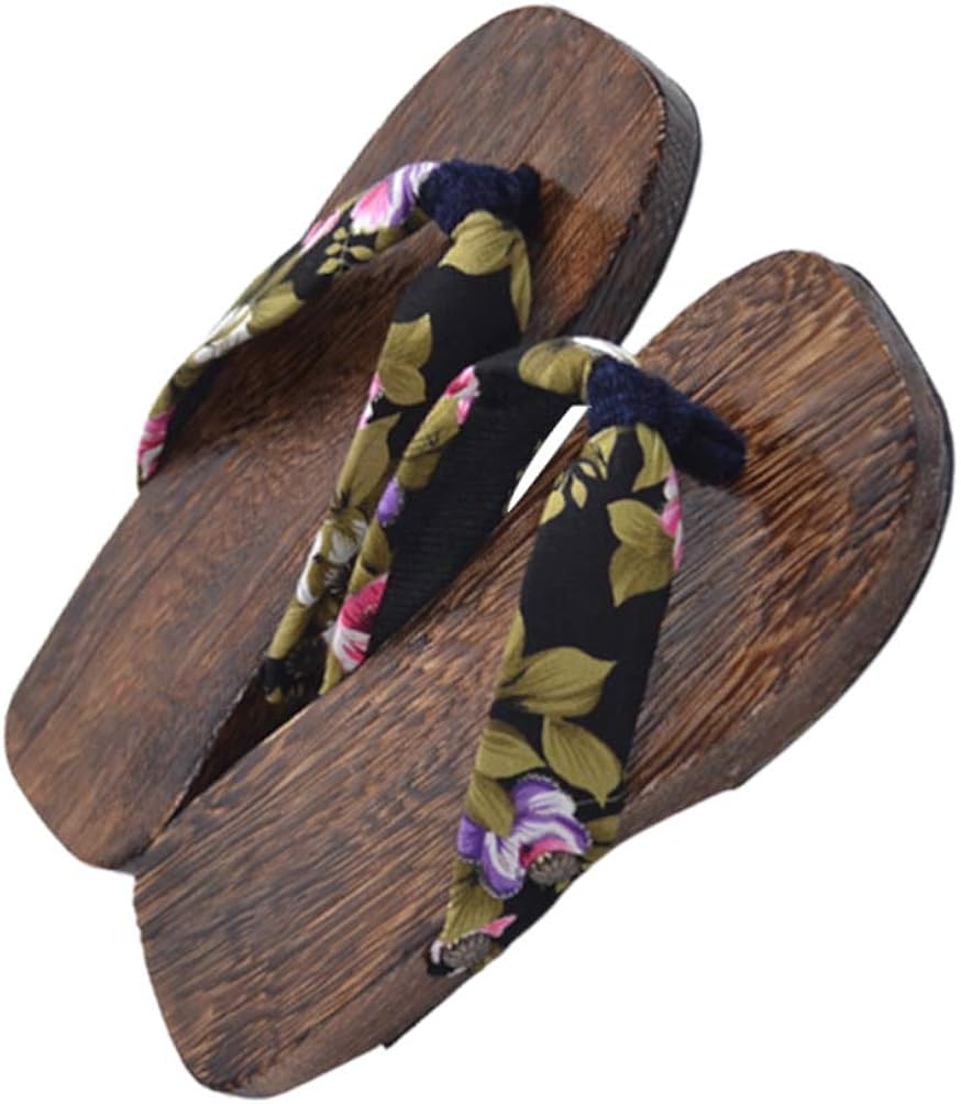 HEALLILY Chanclas de Madera Sandalias Zapatillas Zapatillas Estilo japonés Madera Sandalias Geta para niños Talla 16-22 Rosa