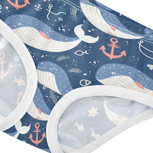 Whales Anchor Girls' Underwear Cotton Girls Briefs Soft Toddler Underwear 2T4