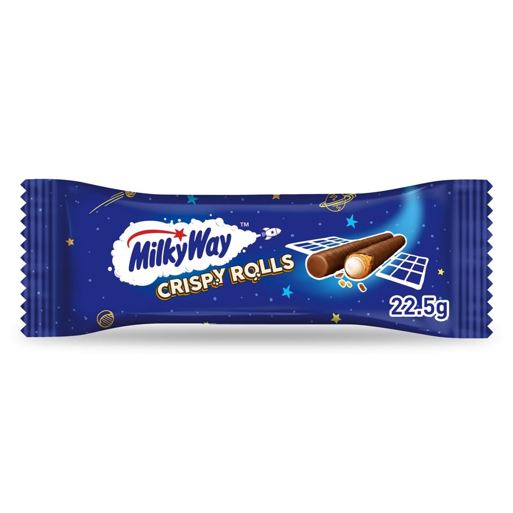 Milky WayCrispy Rolls, Milk Chocolate, Crispy Wafer & Whipped Filling, 22.5g, Ideal sharing biscuit snack bar