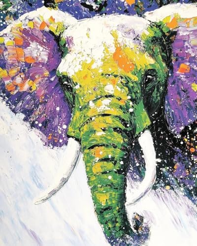 Kit broderie point de croix éléphant à offrir, cadeau créatif DIY de travaux d'aiguille