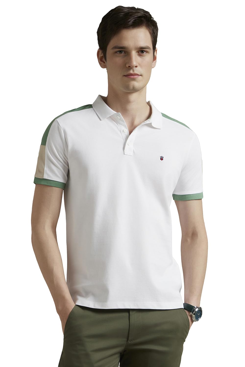 Men's Slim Fit Textured 100% Cotton Polo T-Shirt
