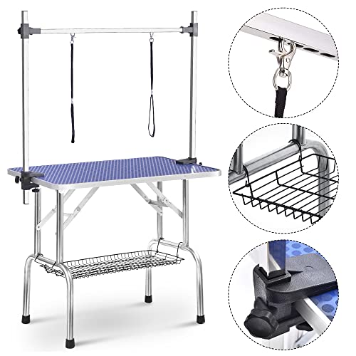 Rhomtree Professional 46″ Adjustable Pet Grooming Table Heavy Duty with Arm & Nosse & Mesh Tray for Large Dog Cat Shower Table Bath Station, Maximum Capacity Up to 330 LBS (46 inch) Rhomtree Professional 46″ Adjustable Pet Grooming Table Heavy Duty with Arm & Nosse & Mesh Tray for Large Dog Cat Shower Table Bath Station, Maximum Capacity Up to 330 LBS (46 inch)
