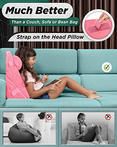 Lunix Lx12 3Pcs Floor Pillow For Kids, Kids Reading Pillow, Lounge Chair, Kids Sofa Chair, Toddler Recliner, Cushion, Floor Pillow Lounger, Kids Furniture For Playroom, Up To 10 Years Old, Pink #TOP3