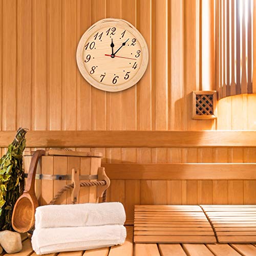 ZJchao Horloge de Sauna en Bois avec Grands Chiffres, Lecture Claire, Design élégant pour la Maison