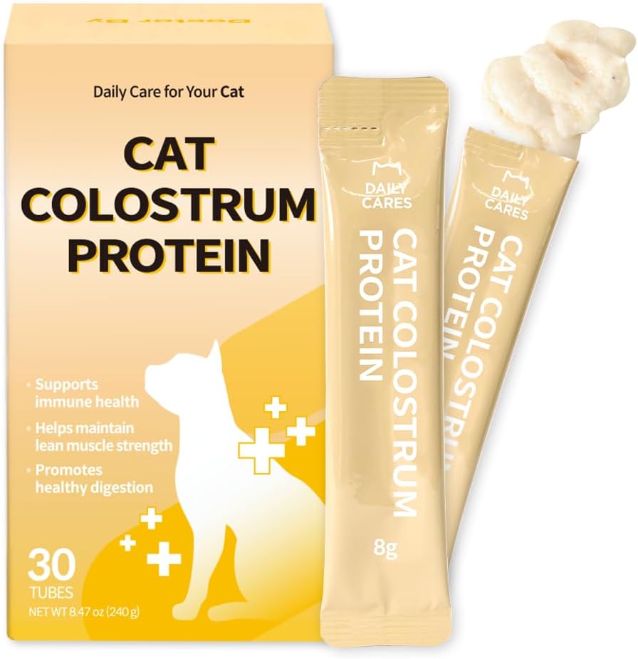 Doctor By Cat Colostrum Protein Cat Supplement Immune Support Muscle Growth, Gentle on Digestion for Kittens, Adult&Senior Cats with Goat Milk, Whey Protein Isolate, Colostrum Lickable Formula