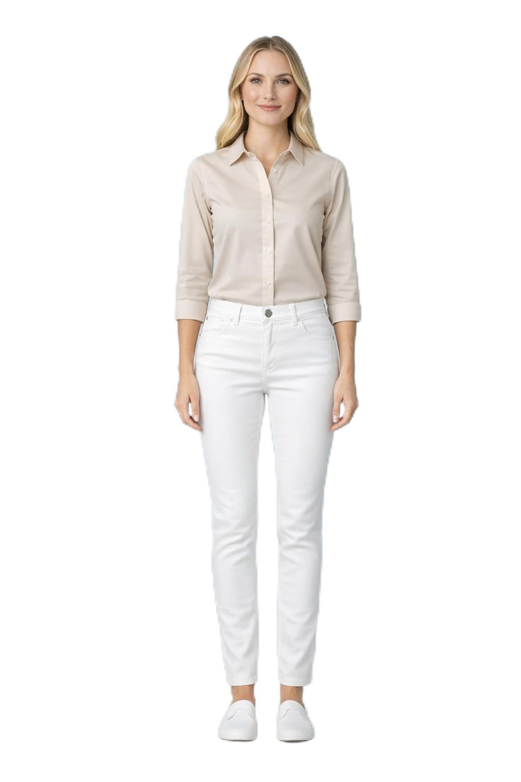 Pantalone Donna Slim Fit, 97% Cotone 3% Elastan, Made in Italy