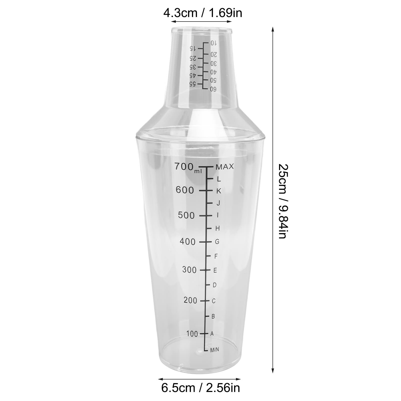 Blender Two Stage Shaker Cocktail Blending Drop Proof Shack Cup, Cocktail Shaker Set For Bar Bartender Shaker (700ML)