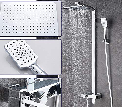 CPYGMXI Shower system Black or Chrome Shower combo set Bathroom rainfall Shower Head Hot cold wall mount mixer tap Europen type,