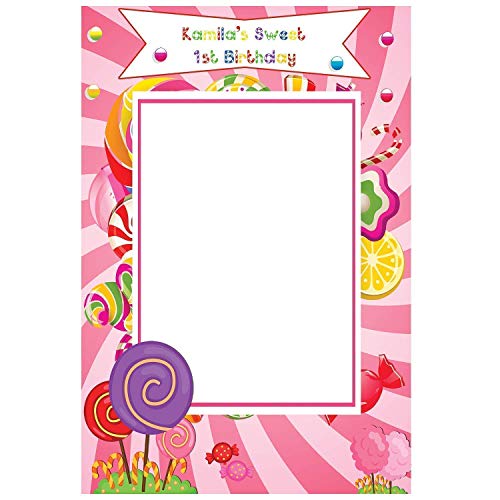 image for SpeedyOrders Candy Party Decorations, Candy Land Birthday Photo Booth 