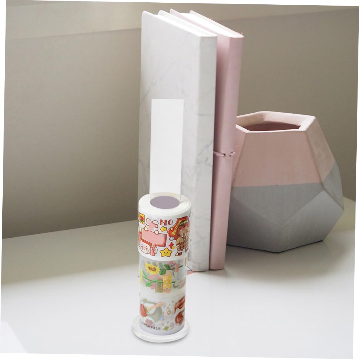 ARTIBETTER 3 set Supporto Per Nastro Adesivo Da Scrivania Con Animazione Di Cartoni Animati Dispenser Per Nastro Adesivo Colorato Rosa Espositore Per Nastro Adesivo Da 4 pezzi*3