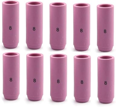 WeldingCity 10-pk Ceramic Cup Nozzle Alumina 10N46#8 1/2" for Regular Setup in TIG Welding Torch 17, 18 and 26