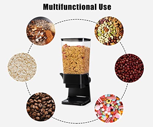 Anranju Cereal Dispenser Countertop,Large Cereal Containers Storage Dispenser Dry Food Dispenser Countertop Rice Candy Dispenser Machine Cereal Organizer For Trail Mix, Granola,Nuts,Beans(Black) #TOP3