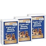 Reiben Sie die zu putzende Oberfläche so lange mit dem HG Kupfer und Messing Glanztuch, bis sie glänzt