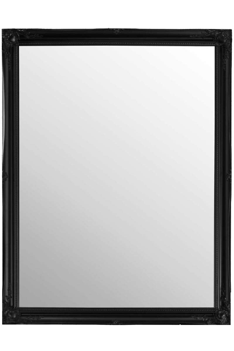 Mirror Black 4Ft6 X 3Ft6 137Cm X 106Cm Large Antique Design Ornate Wall Big New