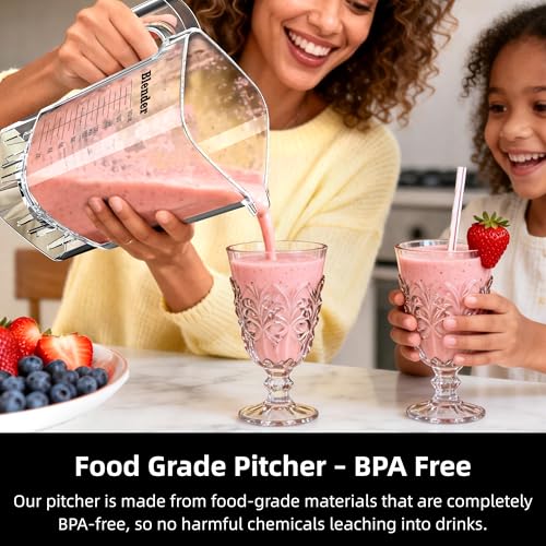 Image of AIZIYO Professional Blender for Smoothies, 2200W Peak Watts,60 oz BPA-Free Pitcher, Blenders for Kitchen, Dishwasher Safe, Programs for Frozen Drinks & Nutrient Milk Shakes & Nut Milk